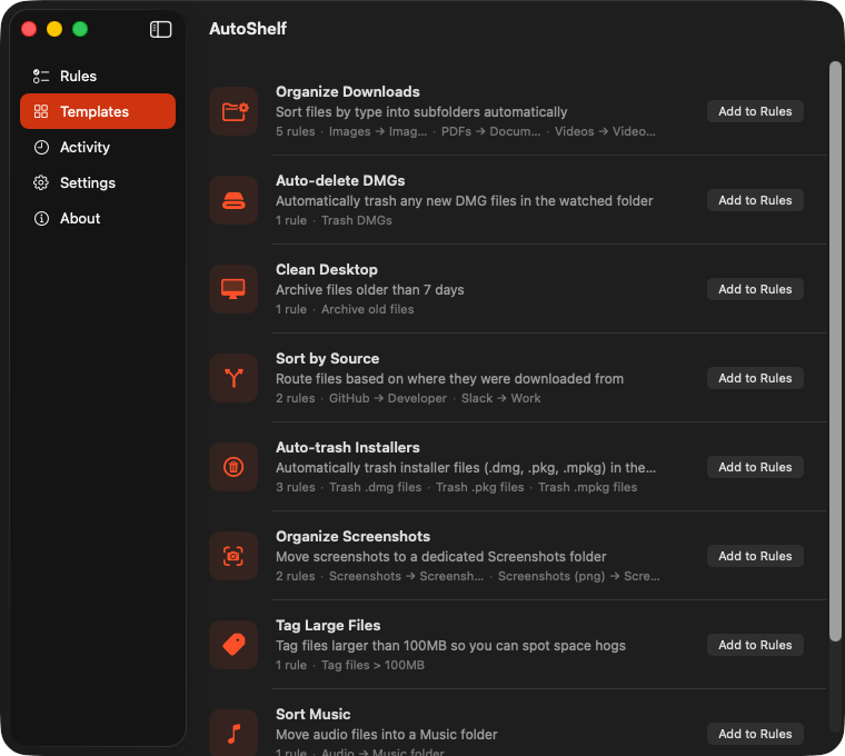 File organizer templates.
Start fast, customize later.