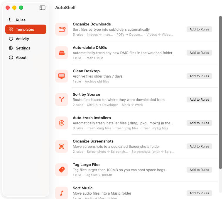 File organizer templates.
Start fast, customize later.